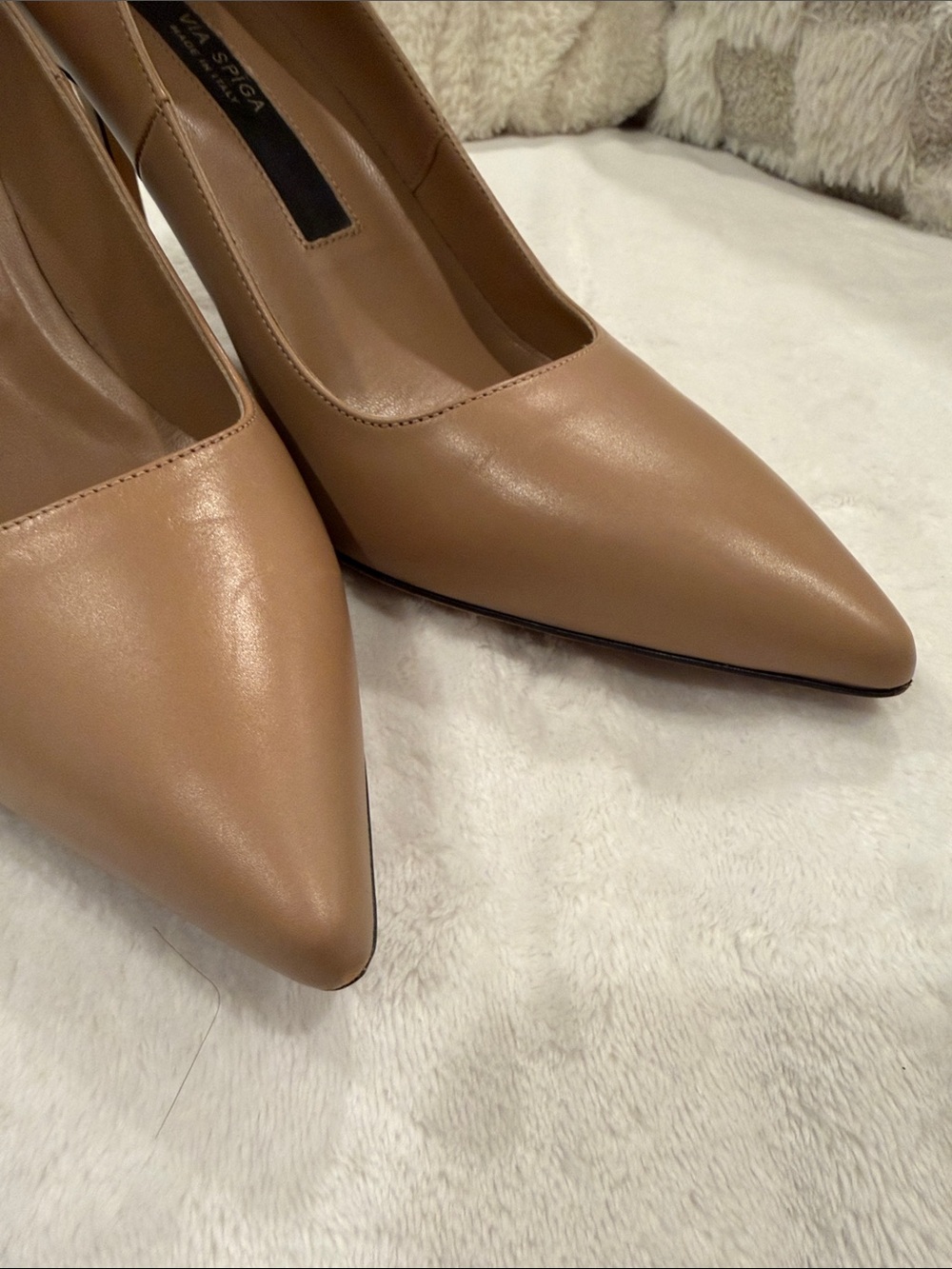 Via Spiga Nude Tan Pointed-Toe Stiletto Pumps - Picture 7 of 7
